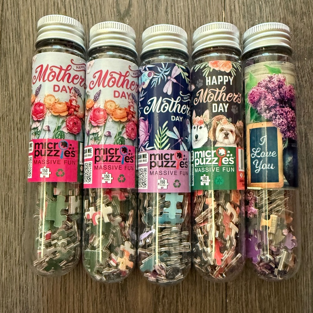 Mother's Day Mini Jigsaw Puzzle Tube - Assorted Patterns (price per 1;4options)